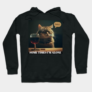 Some times i’m alone - Meme Cat Hoodie